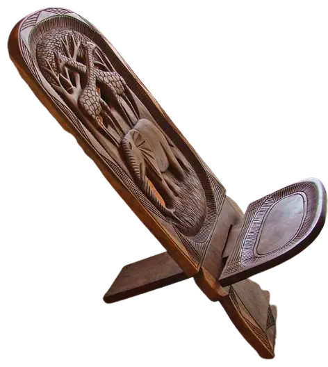 African birth folding chair