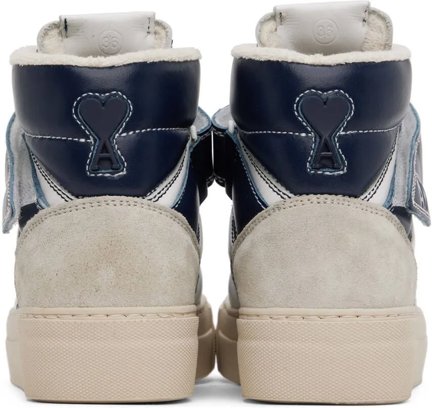 AMI Alexandre Mattiussi Navy & White Arcade Sneakers