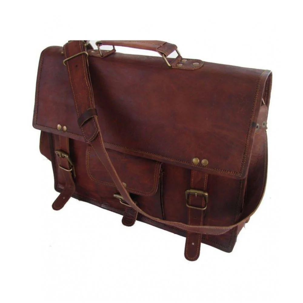 Brown Leather Casual Messenger Bag