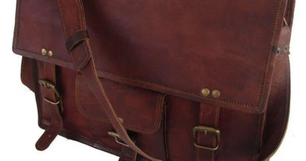 Brown Leather Casual Messenger Bag