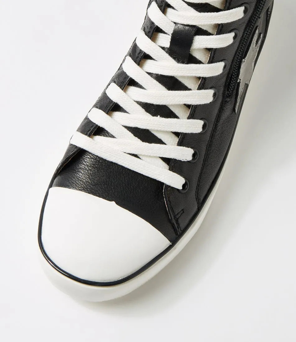 COLORADO Elite Black Leather Sneakers