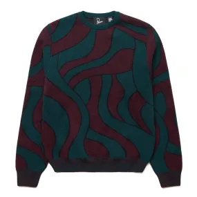 DISTORTED WAVES KNITTED PULLOVER PINE GREEN | Bodega