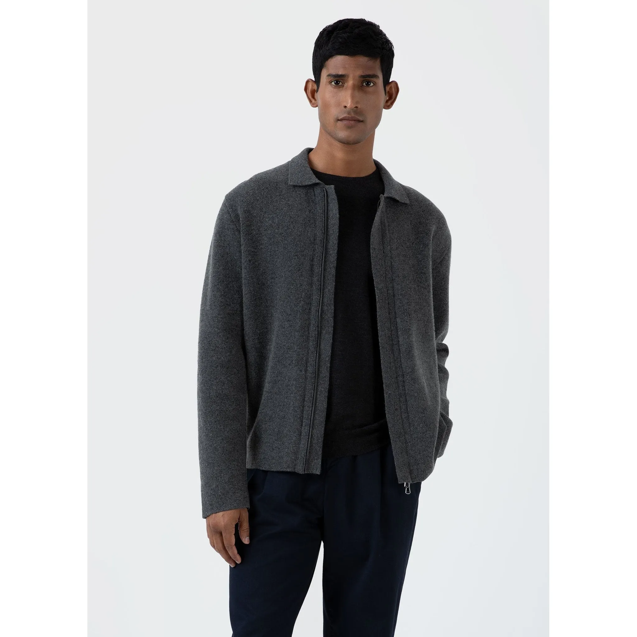 Double Faced Jacket | Men | Charcoal Melange