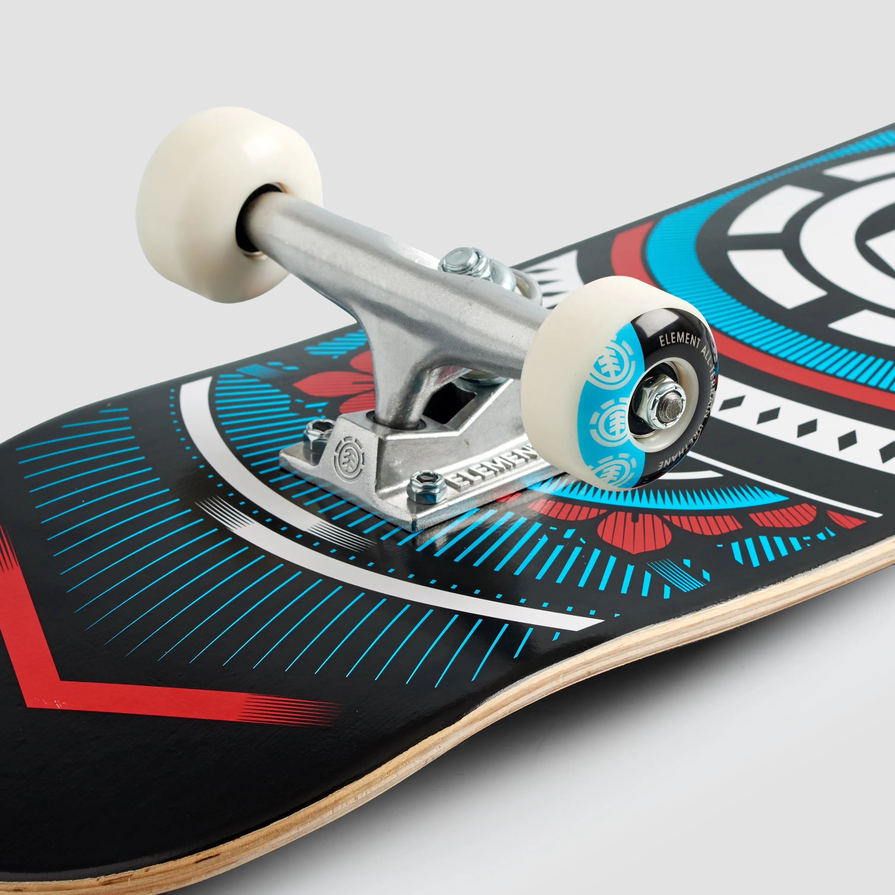 Element Hatched Red Blue Skateboard - 7.75"