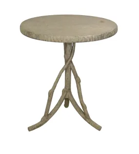 Faux Bois Metal Outdoor Cafe Table  Matthew Izzo Collection