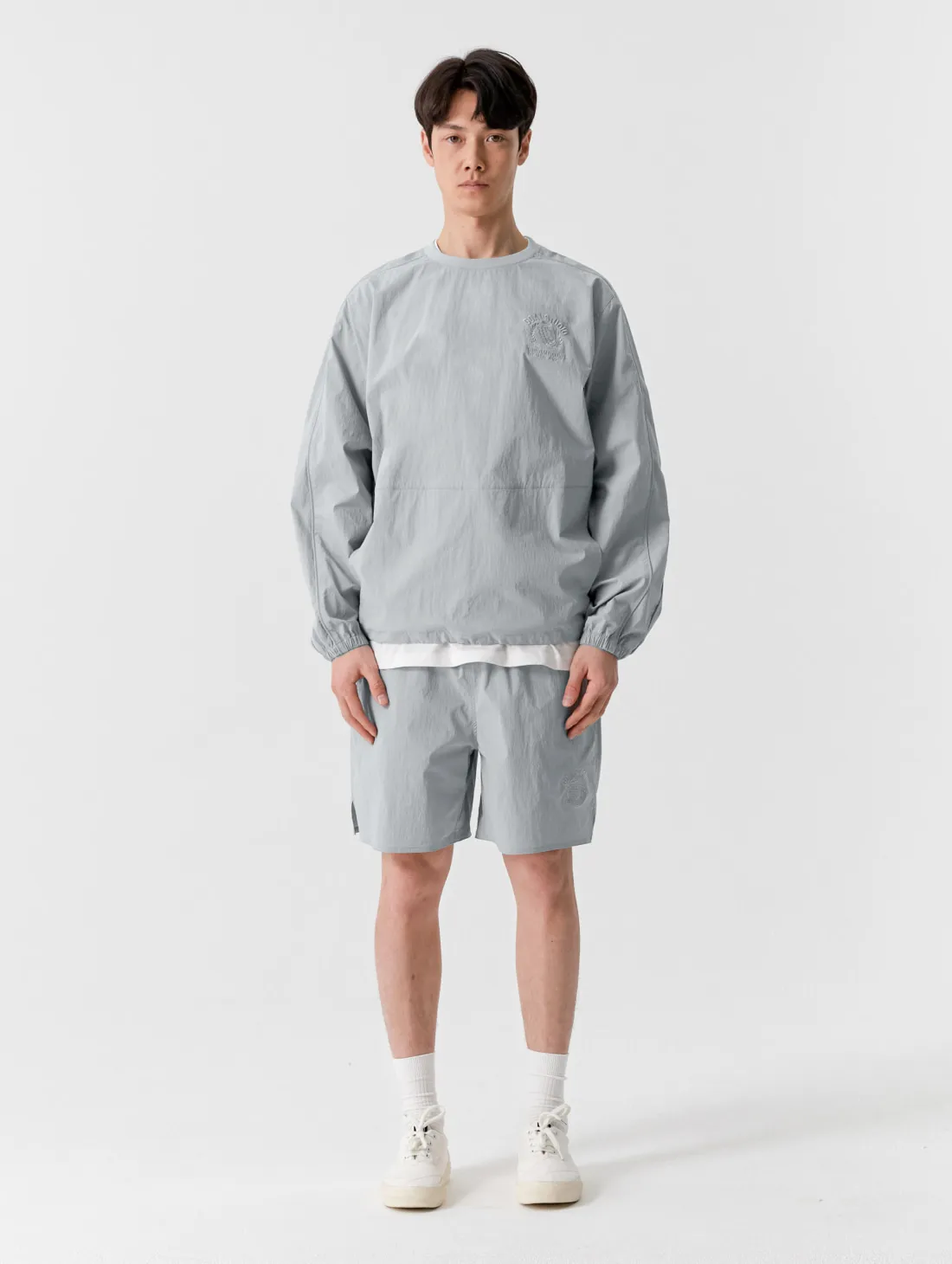 FC STRETCH NYLON WIND PULLOVER-GREY