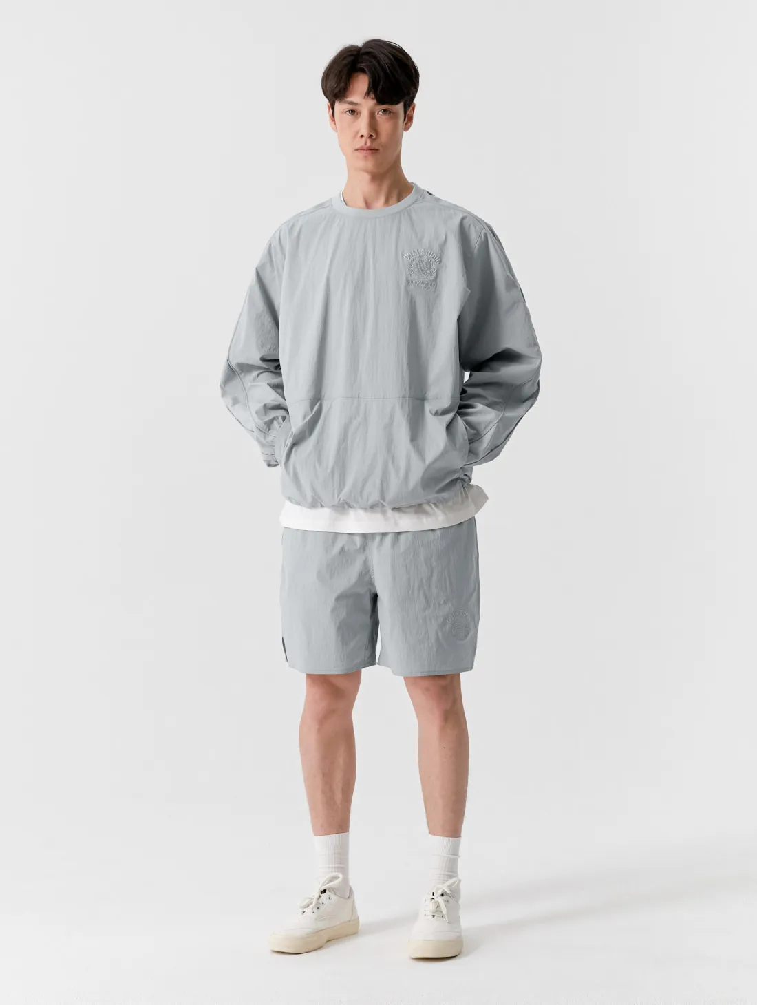 FC STRETCH NYLON WIND PULLOVER-GREY