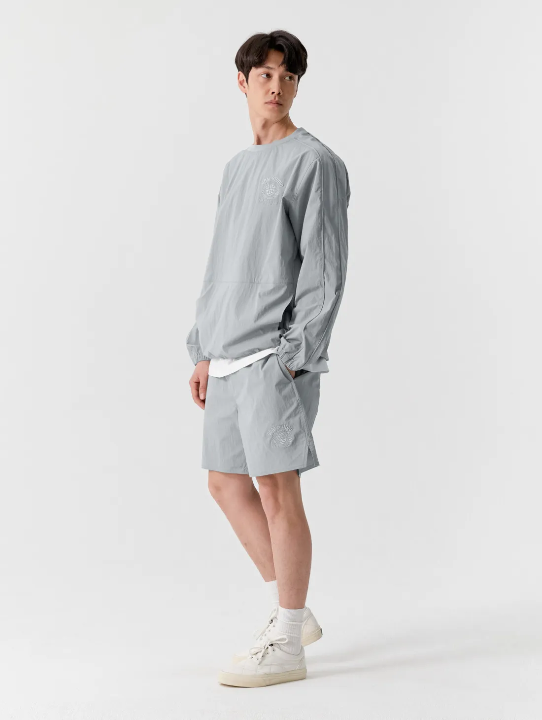 FC STRETCH NYLON WIND PULLOVER-GREY