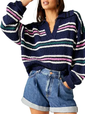 Free People Kennedy Pullover in Midnight Sail