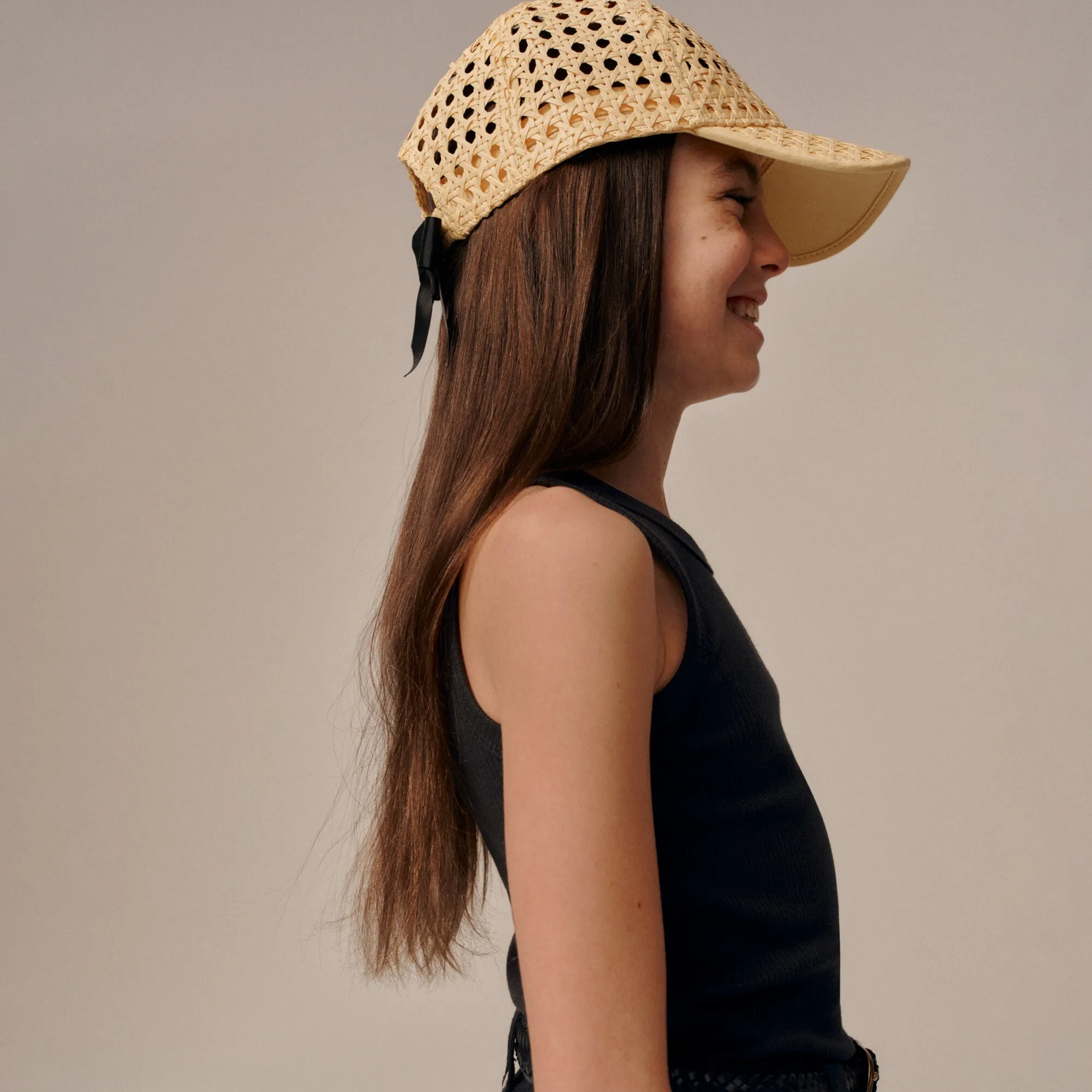 Girls' woven baseball cap