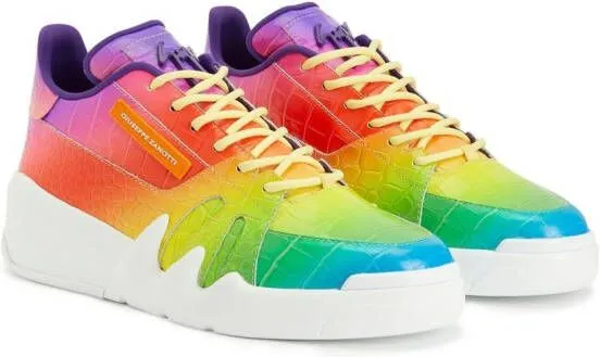 Giuseppe Zanotti rainbow crocodile-effect sneakers Yellow