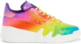 Giuseppe Zanotti rainbow crocodile-effect sneakers Yellow