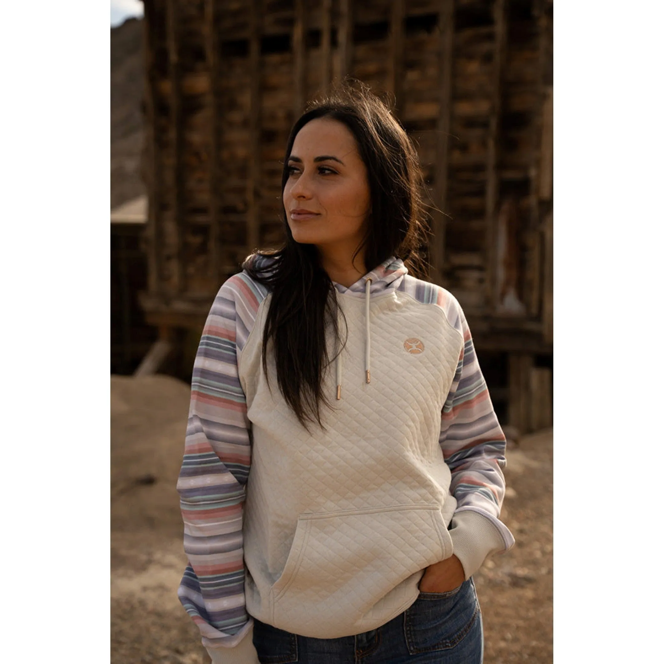 Hooey Women's Cream and Serape Summit Hoodie