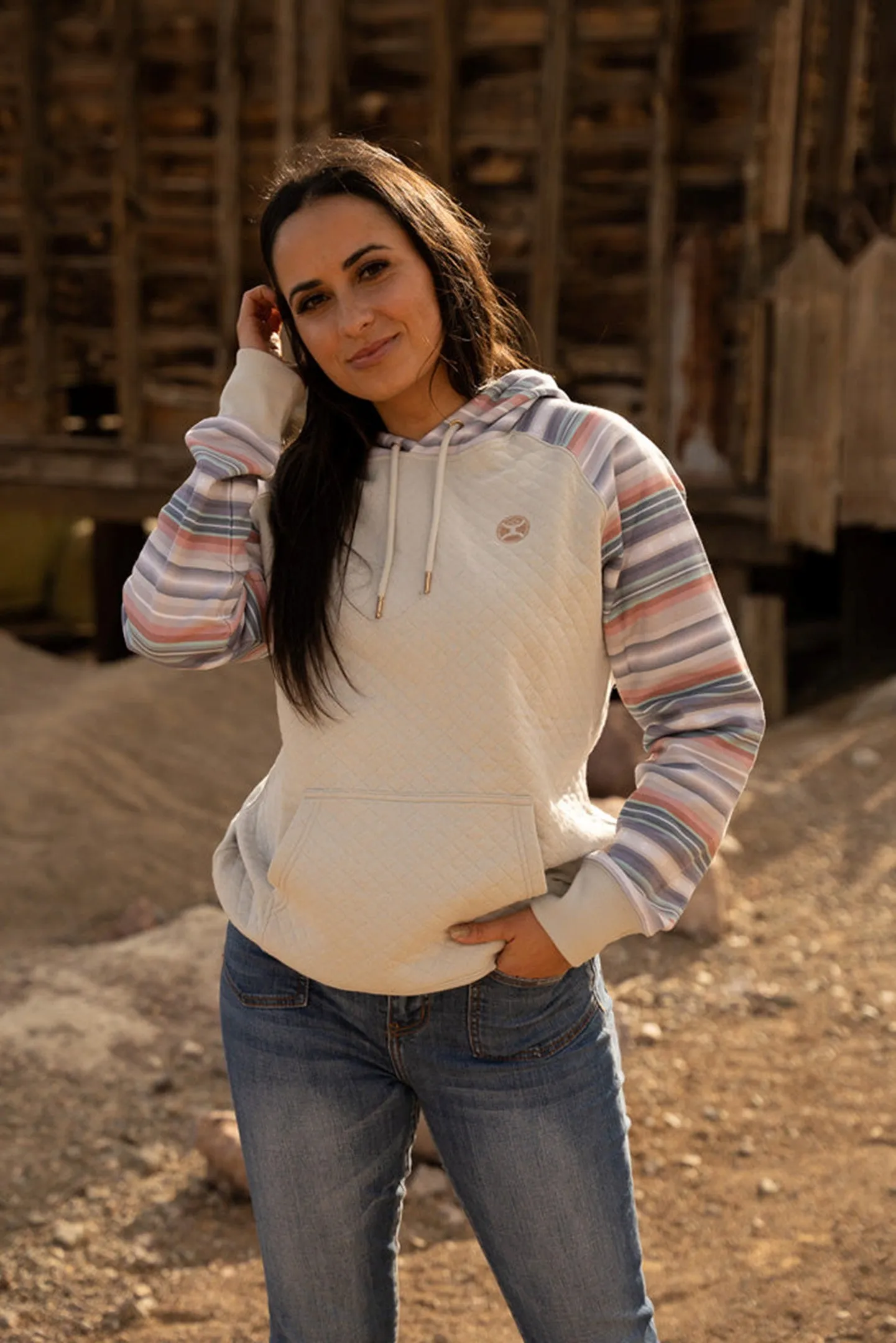 Hooey Women's Cream and Serape Summit Hoodie