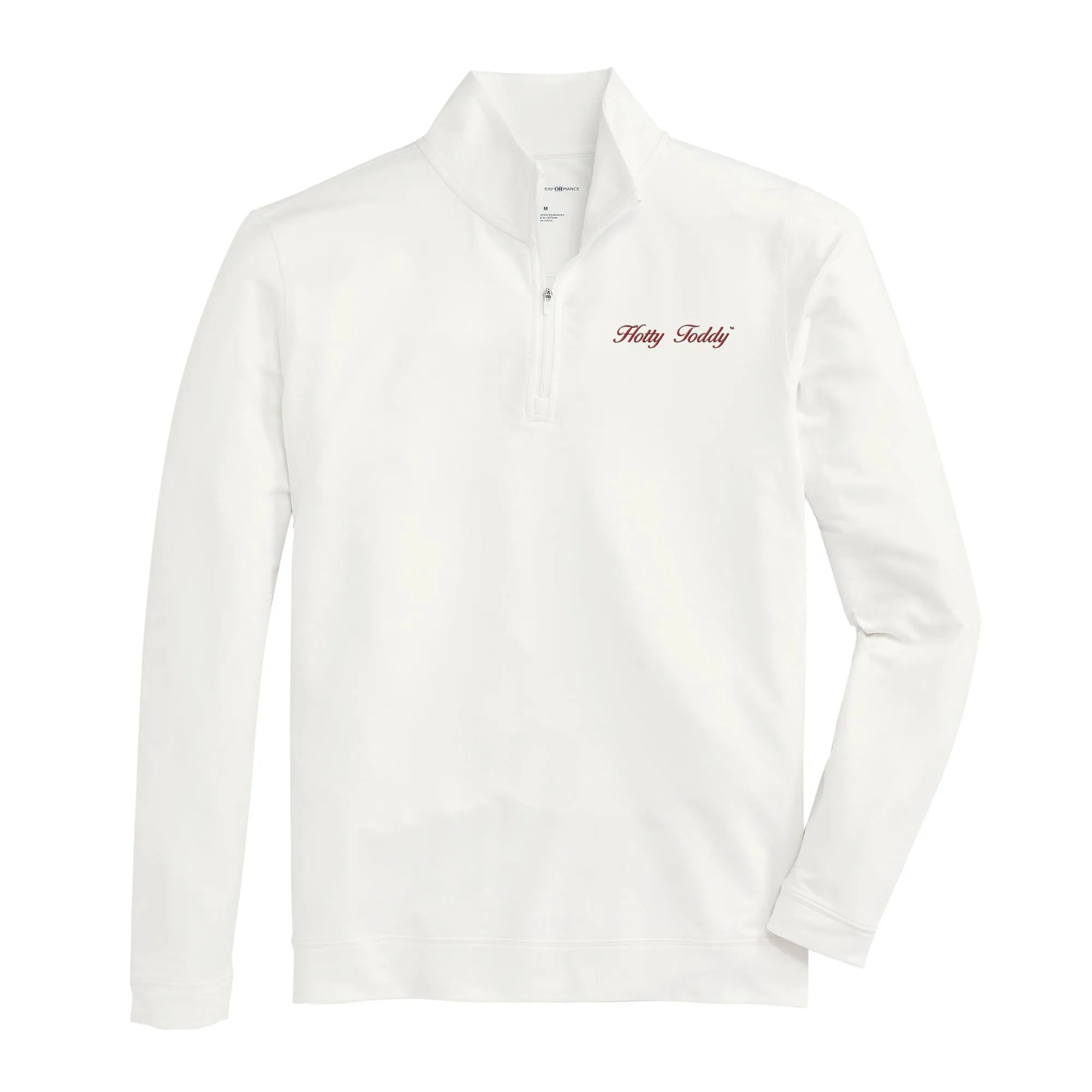 Hotty Toddy Vintage Script Flow 1/4 Zip Pullover - White