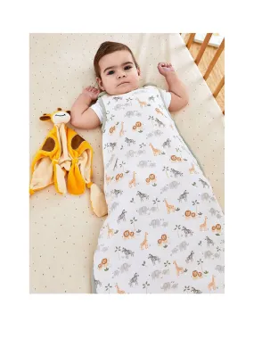 JoJo Maman Bebe Safari Print 1 Tog Baby Muslin Sleeping Bag 0-6 months