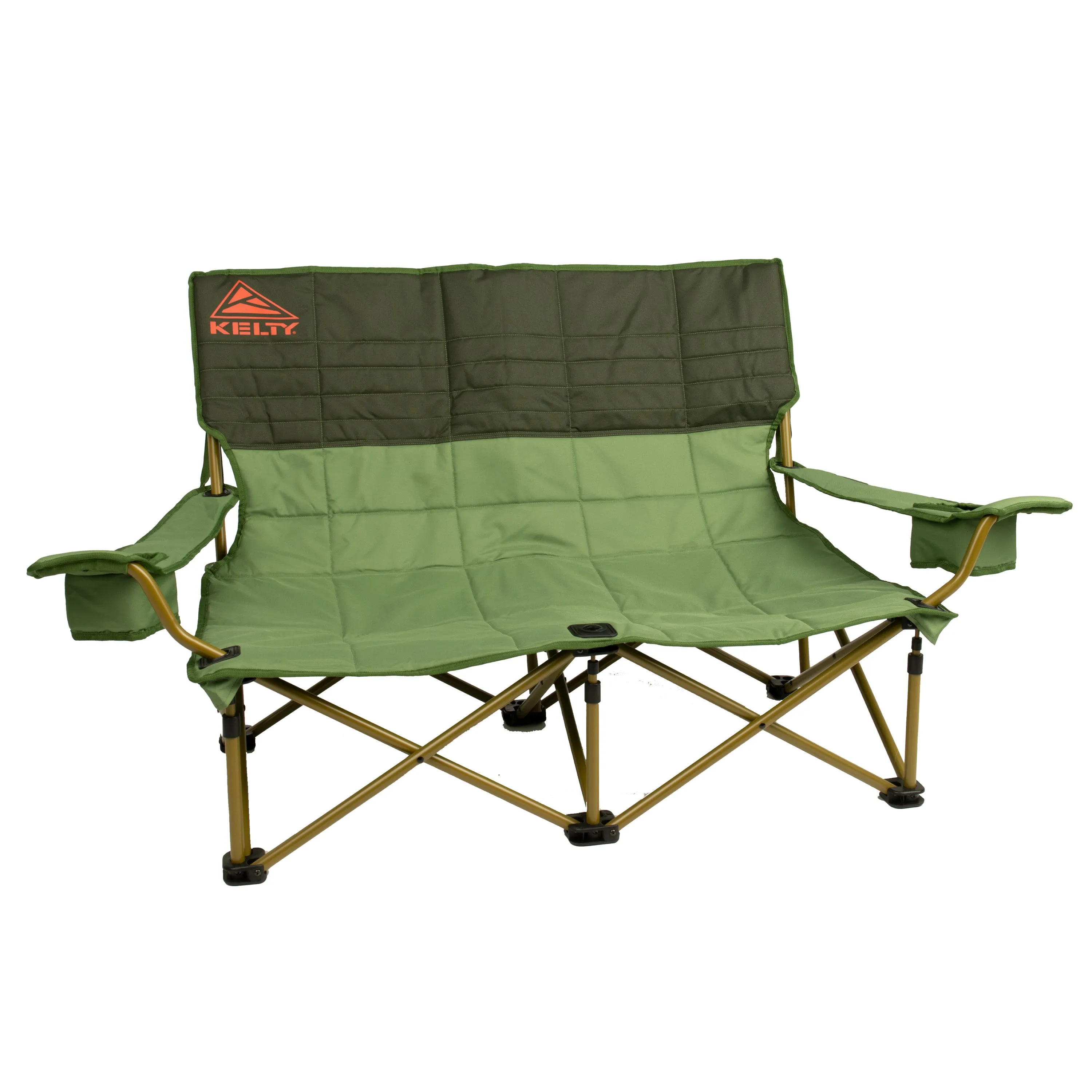 Kelty Low Loveseat 2 Person Foldable Camping Chair w/ Insulated Drink Holders