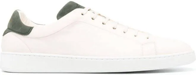 Kiton logo-debossed low-top sneakers Neutrals