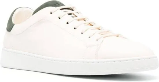 Kiton logo-debossed low-top sneakers Neutrals