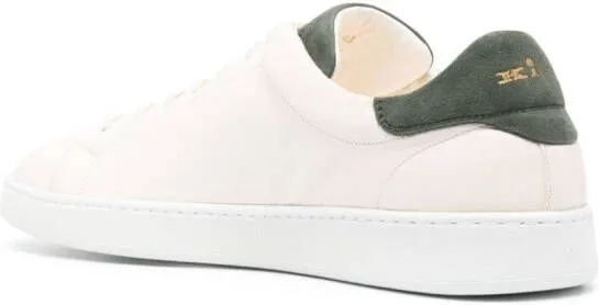 Kiton logo-debossed low-top sneakers Neutrals