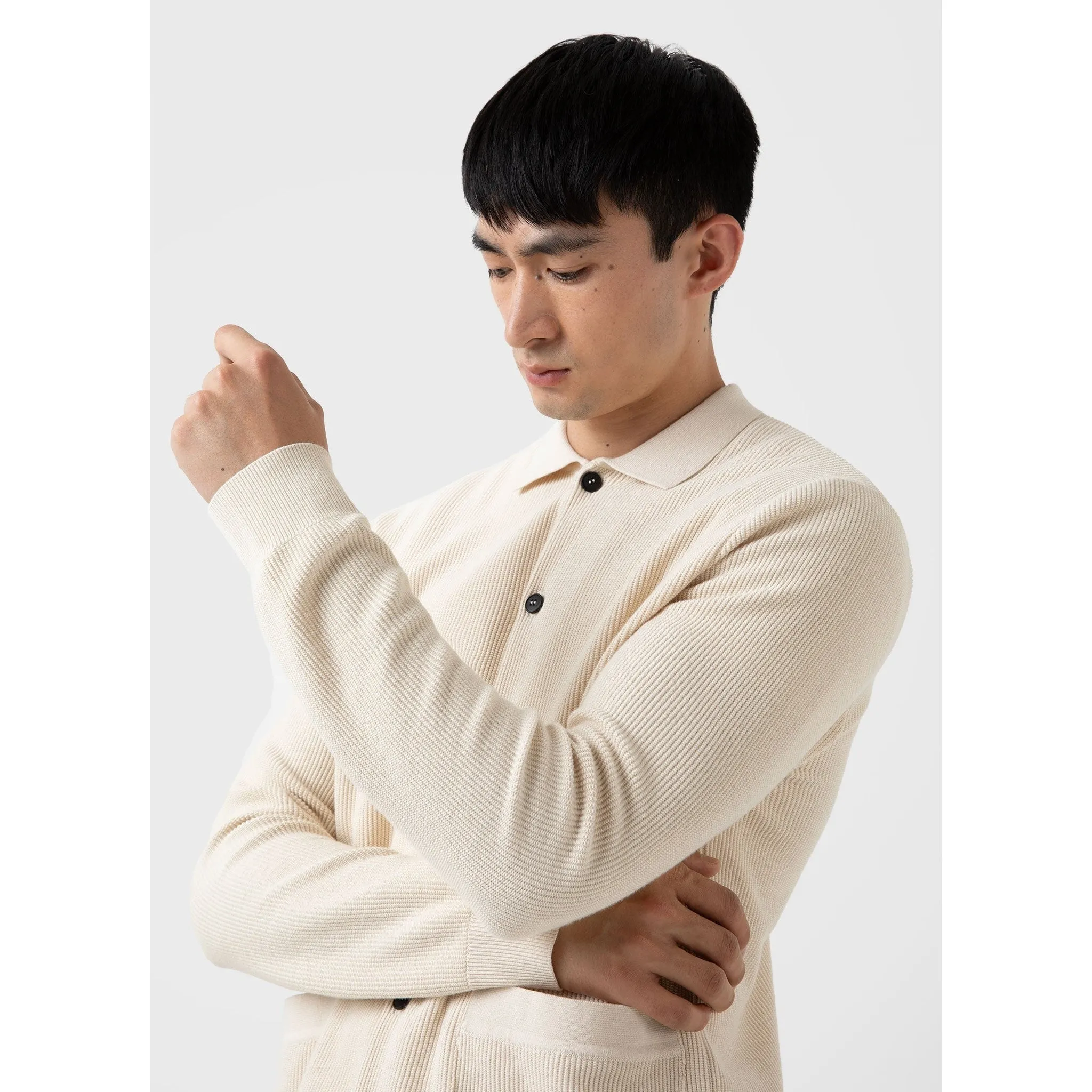 Knitted Jacket | Men | Ecru