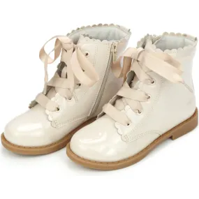 L'Amour Josephine Scallop Boot,  Cream