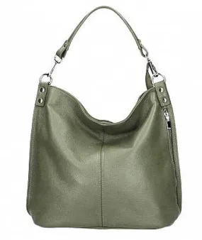 Leather bag military woman green ludmilla