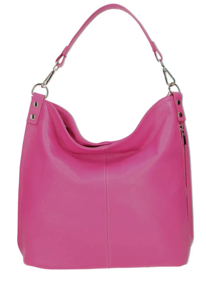 Leather bag woman fuxia ludmilla