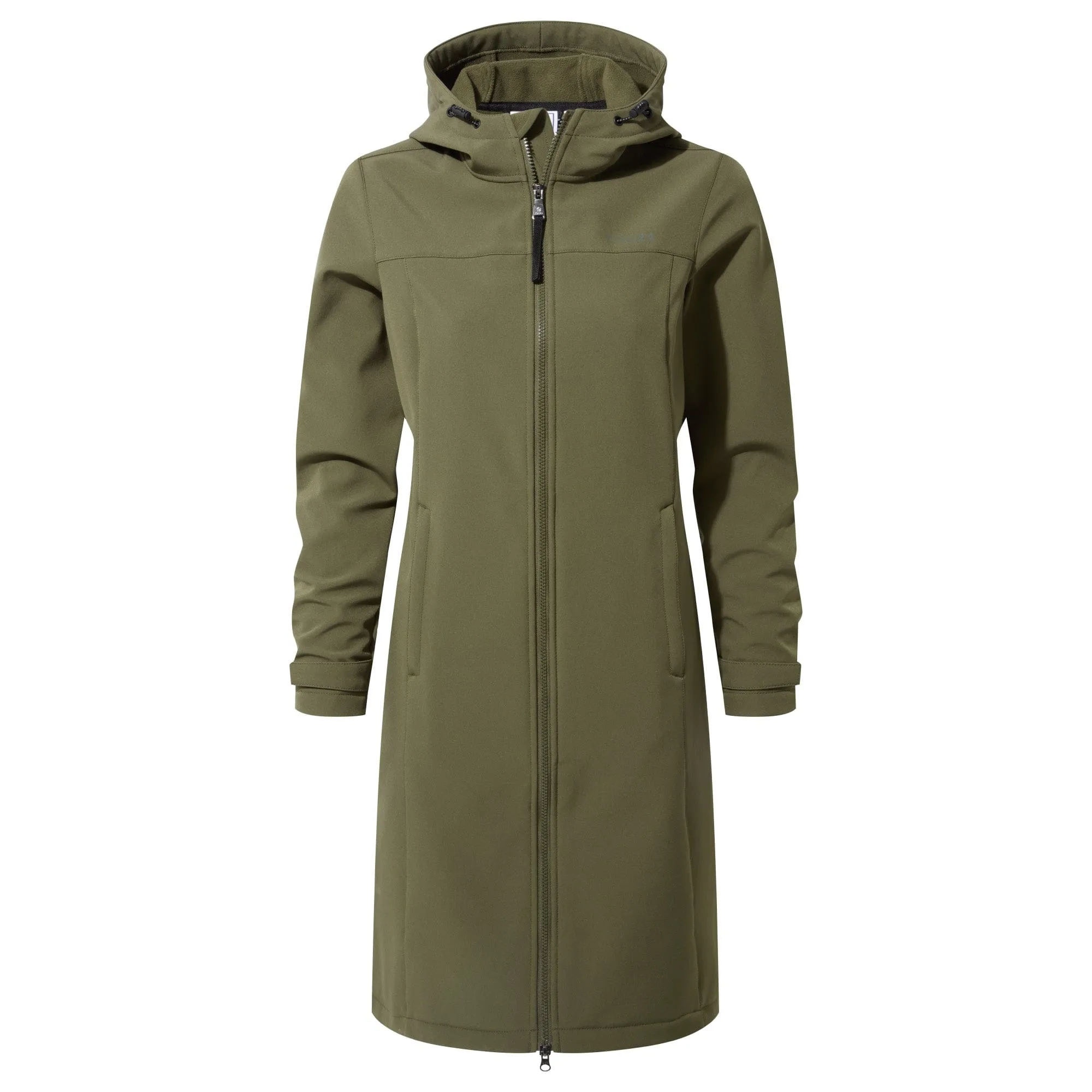 Marina Womens Extra Long Softshell Jacket - Khaki