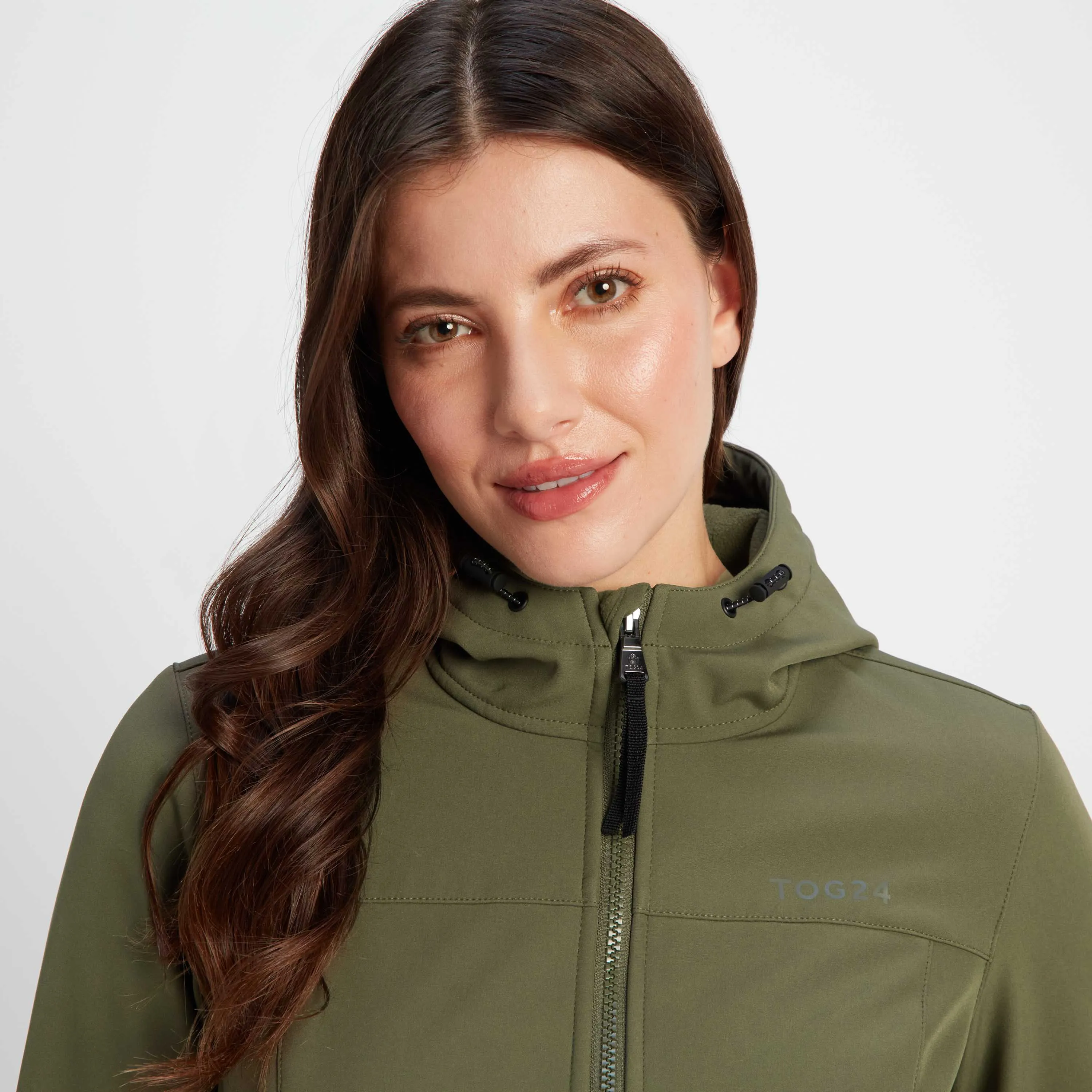 Marina Womens Extra Long Softshell Jacket - Khaki