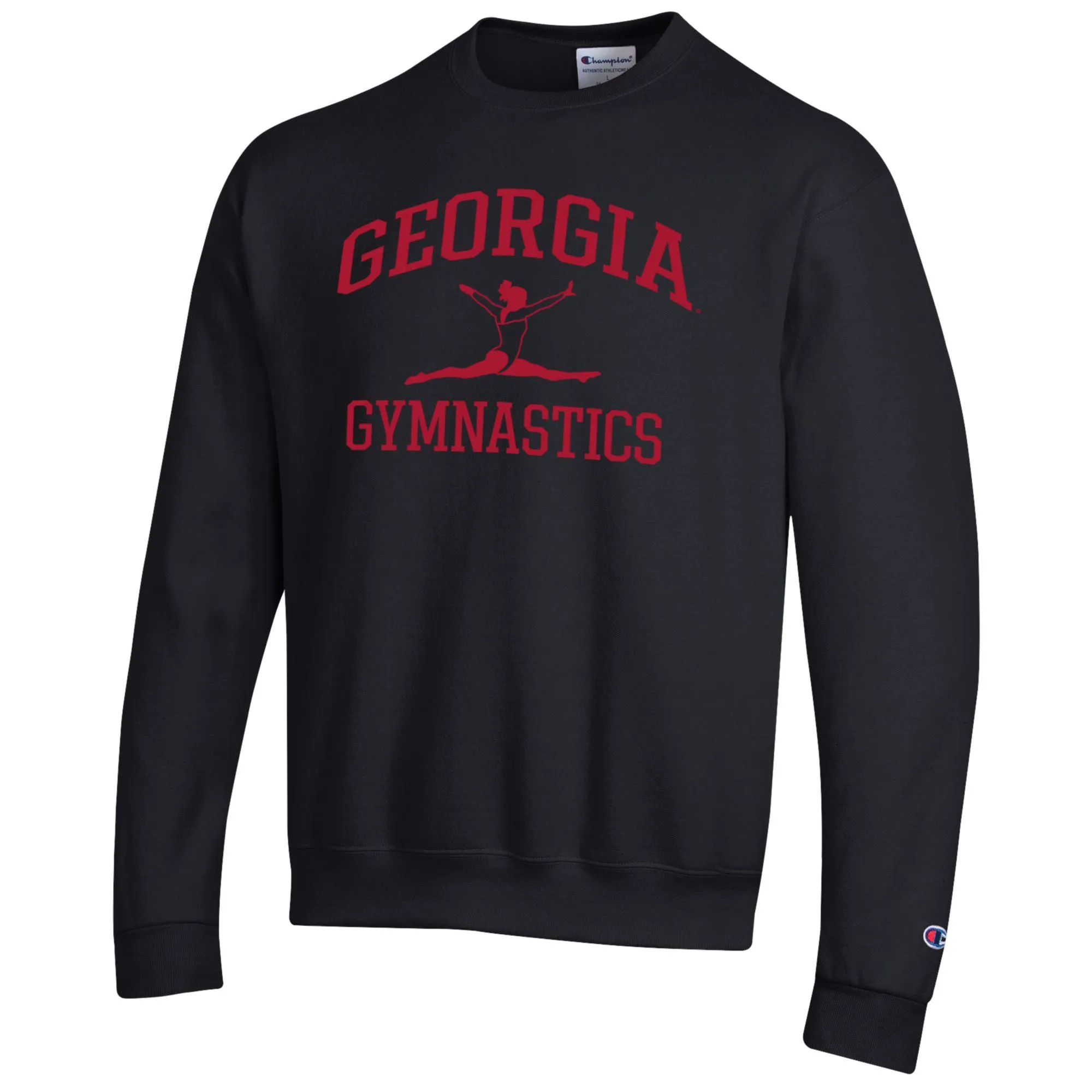 Men's Champion  Black Georgia Bulldogs Gymnastics Icon Powerblend Pullover Sweatshirt