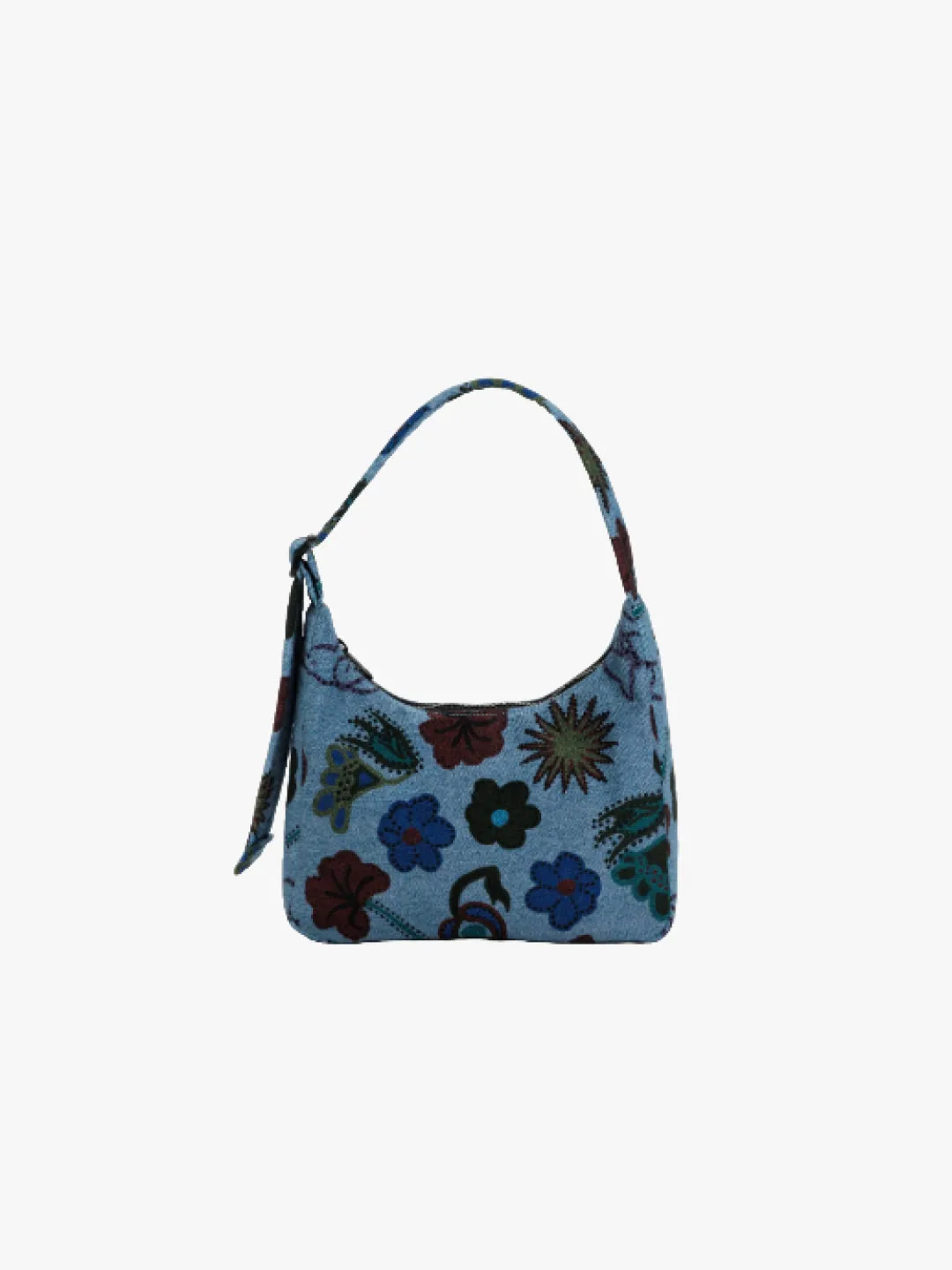 Mini Nylon Shoulder Bag - Denim Birds