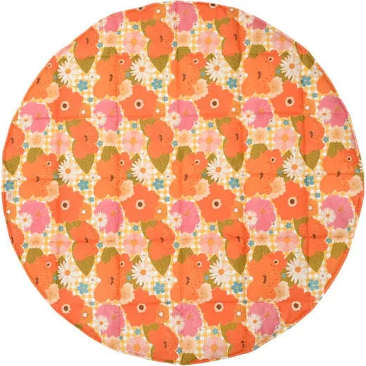 Moi Mili Round Cotton Play Mat, Picnic With Flowers