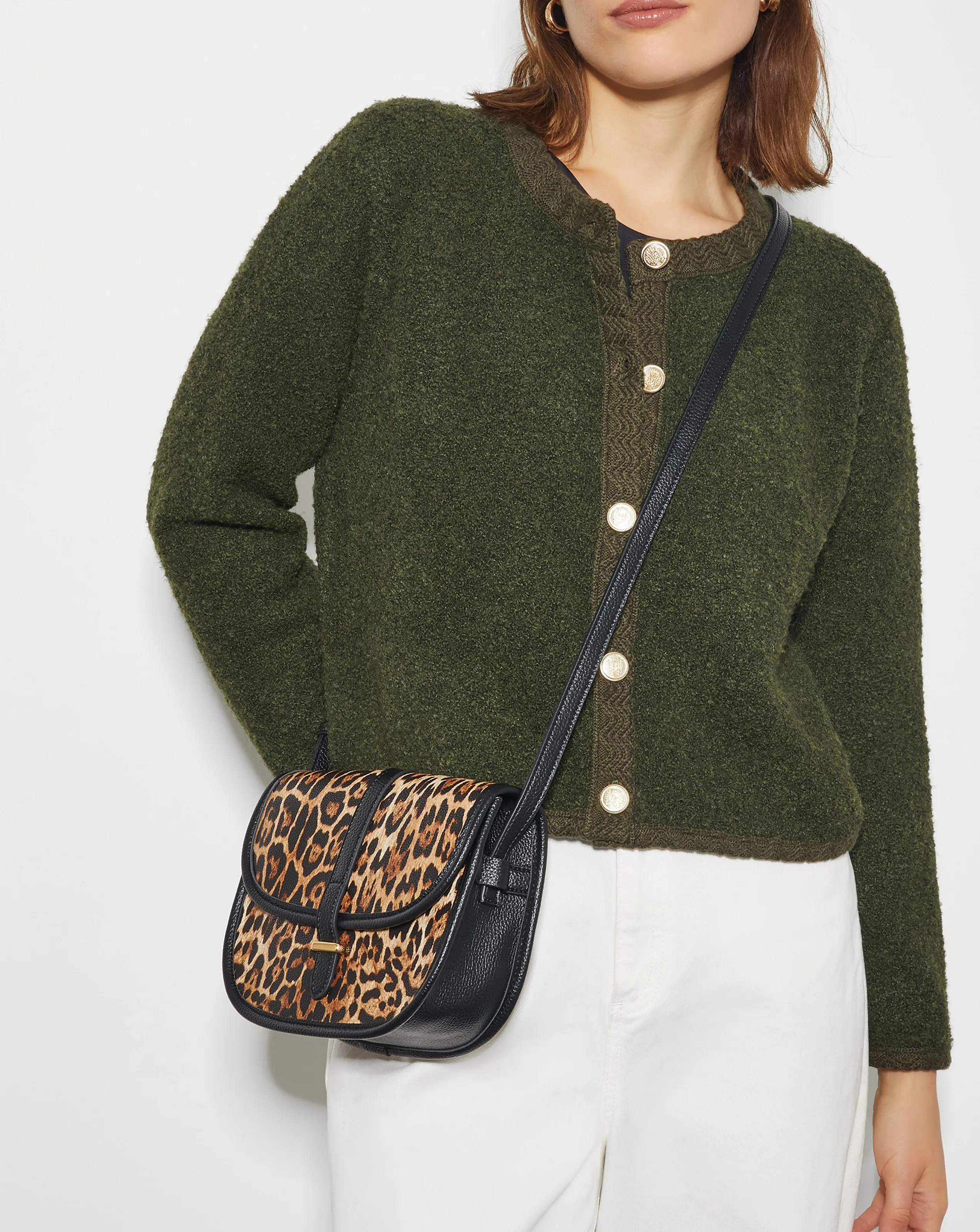 Monsoon Mava Leopard Cross-Body Bag