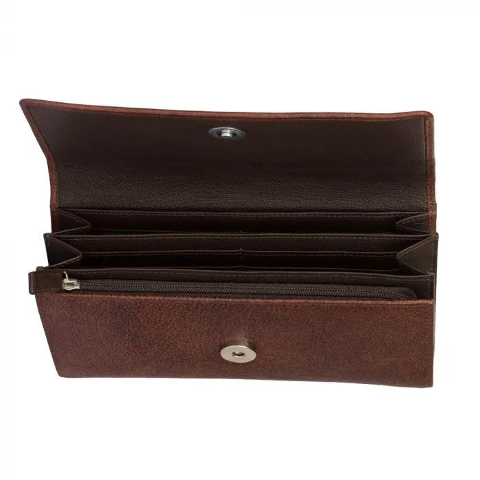 Myra Bag Women's Exquiste Brown Leather Wallet S-2174