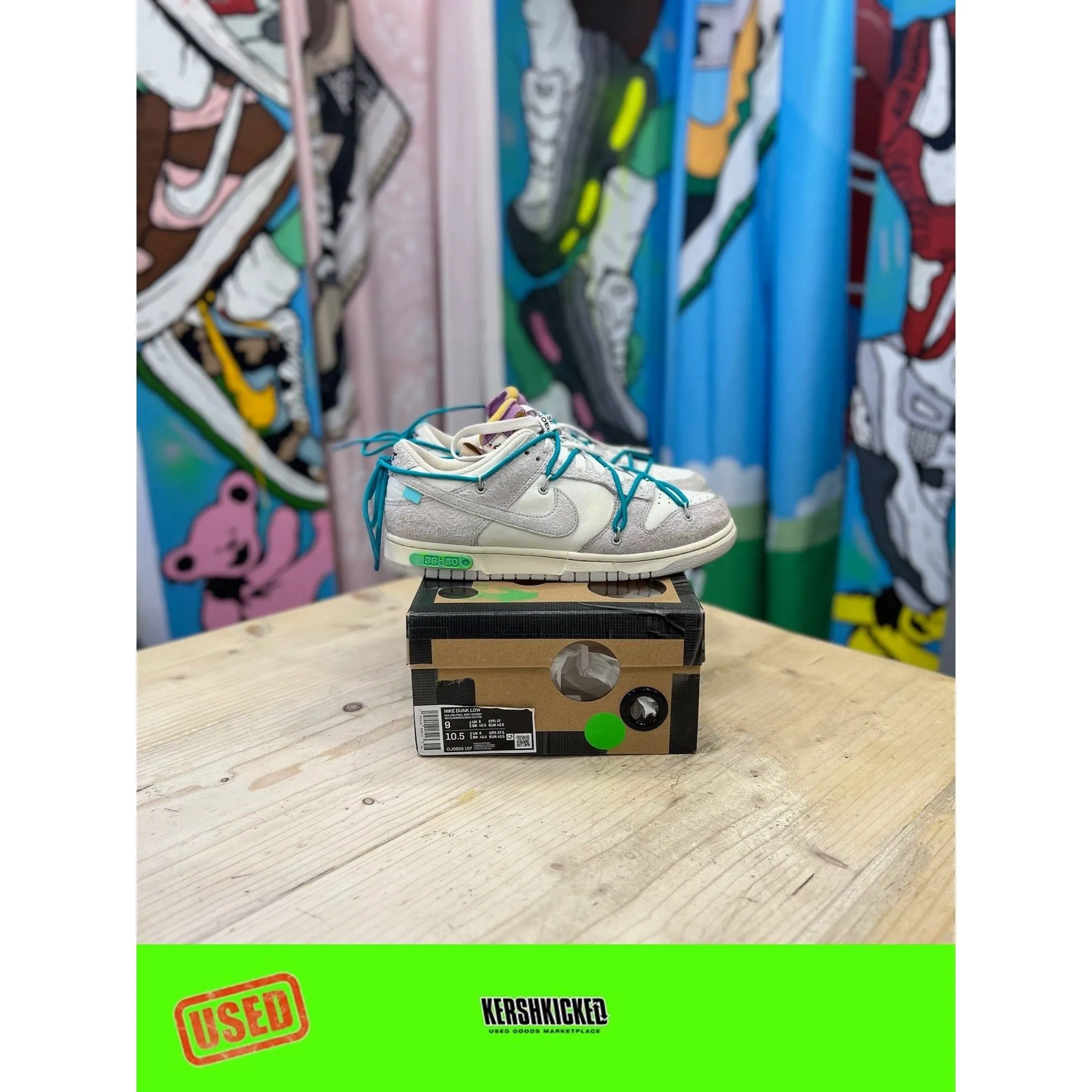 Nike Off White Dunk Low Lot 36 UK 8