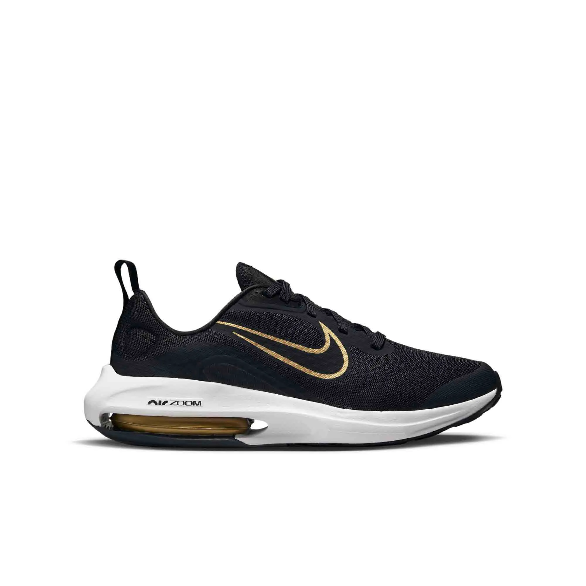 NIKE YOUTH AIR ZOOM ARCADIA 2 - BLACK/METALLIC GOLD-WOLF GREY