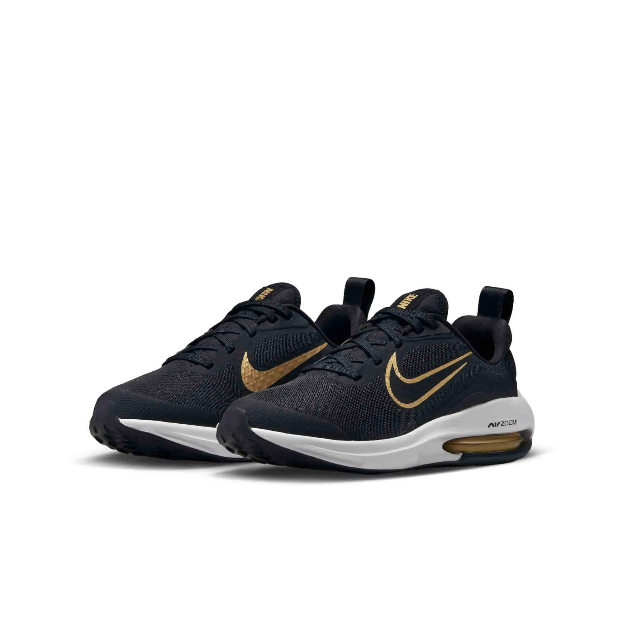 NIKE YOUTH AIR ZOOM ARCADIA 2 - BLACK/METALLIC GOLD-WOLF GREY