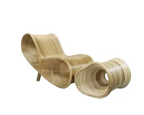 Parabola Rattan Lounge Chair & Ottoman - Matthew Izzo Collection