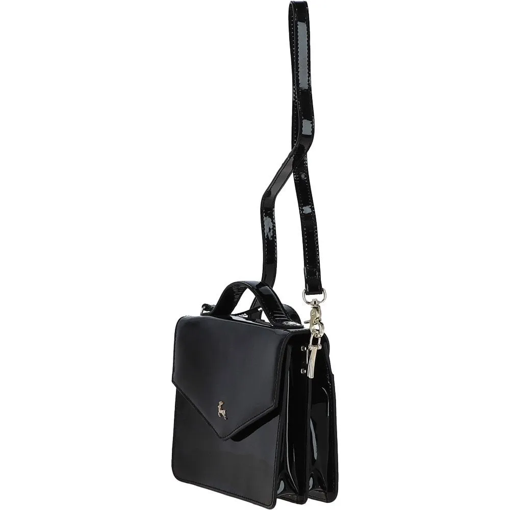 Patent Leather Small Cross Body Bag Black: AW0020