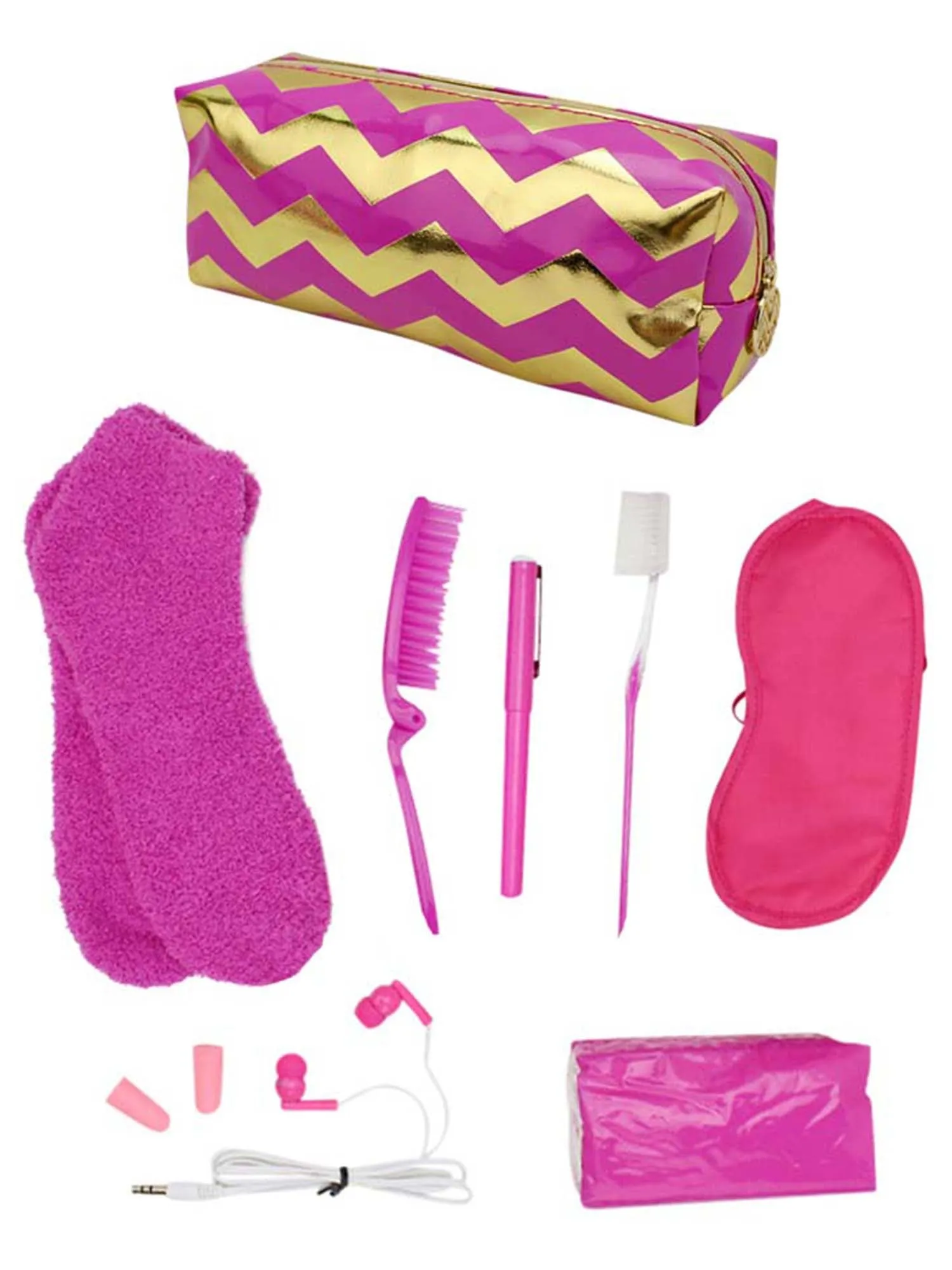 Pink & Gold Diva Necessities Set Travel Kit Modern Woman Survival Kit