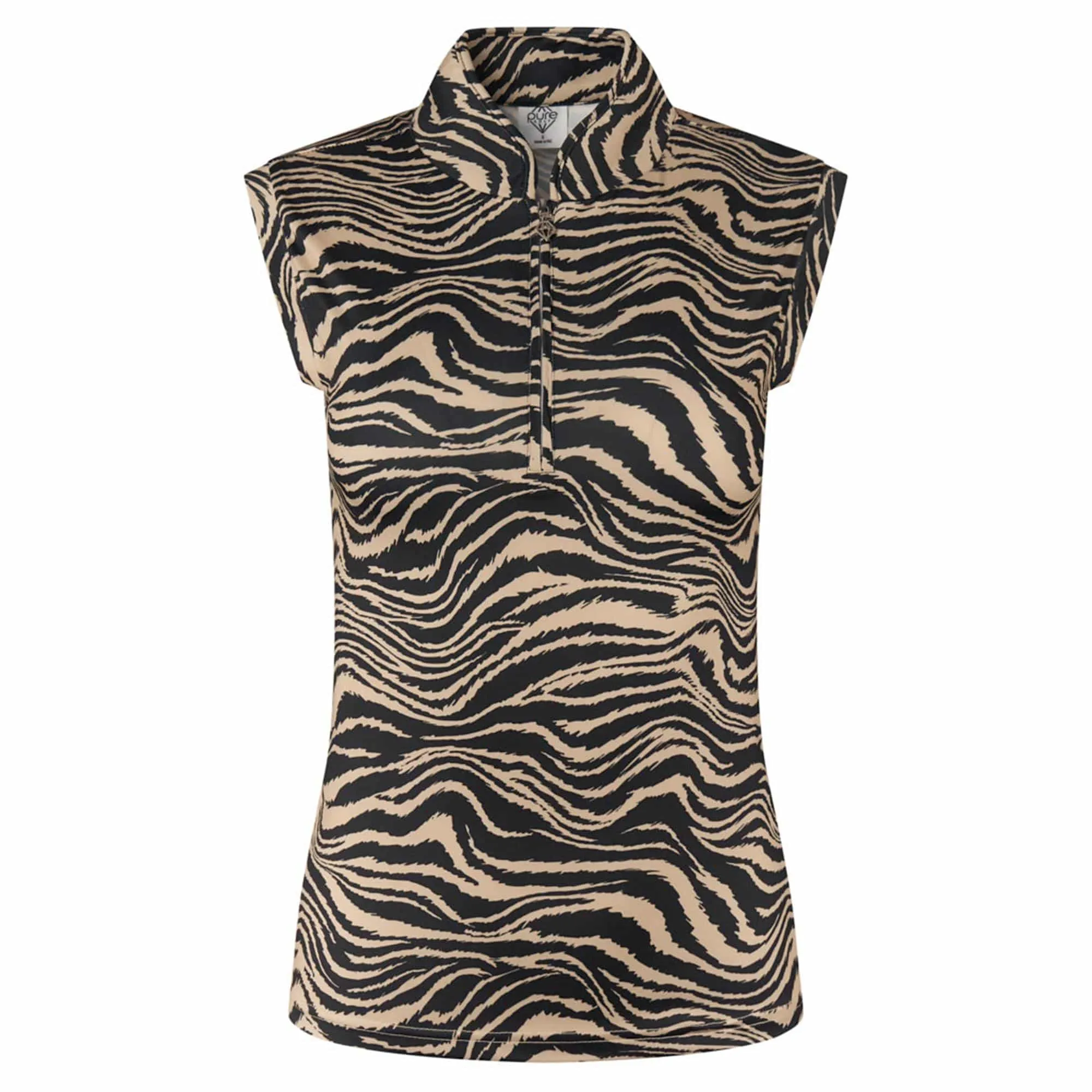 Pure Golf Bay Ladies Sleeveless Golf Polo Shirt Sand Safari