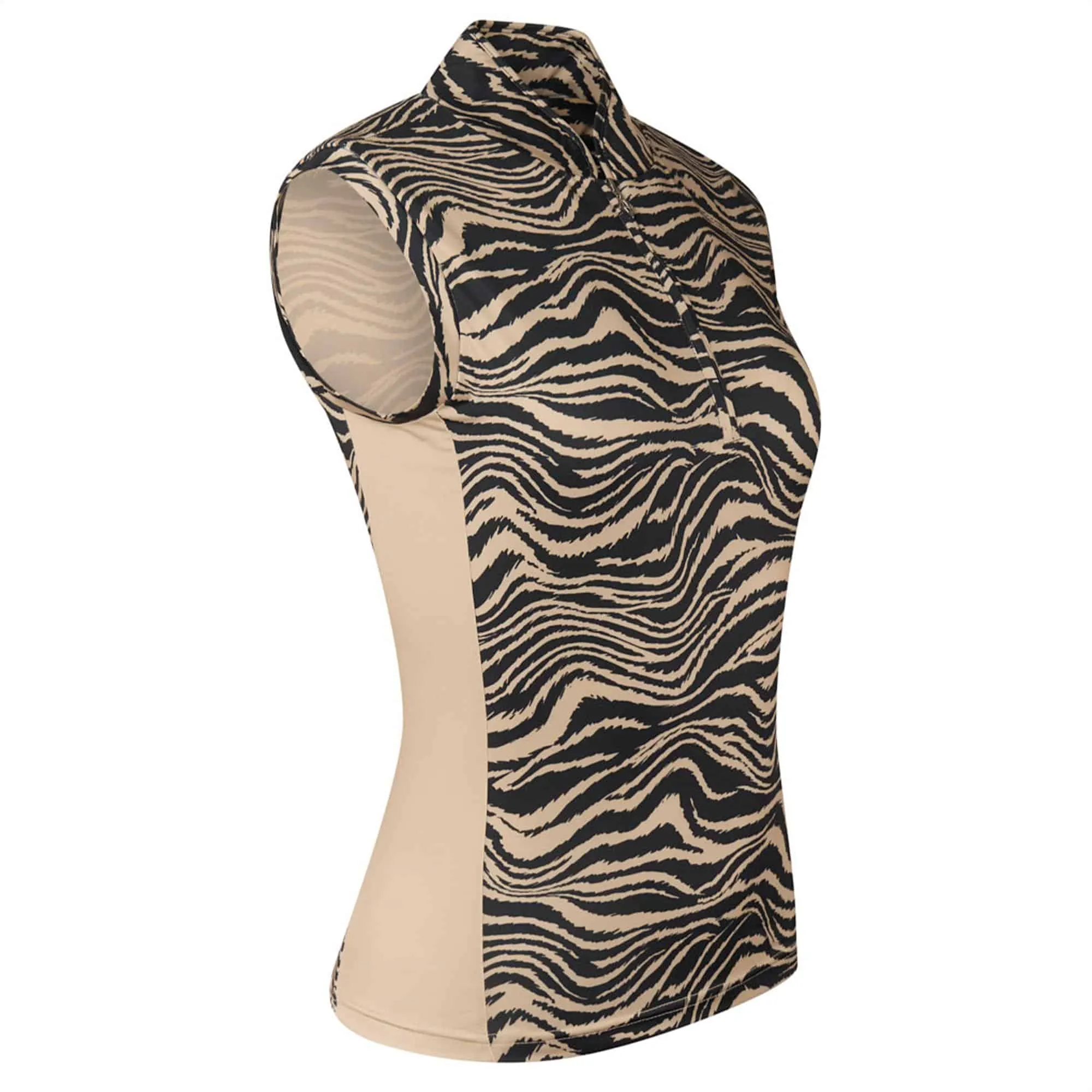 Pure Golf Bay Ladies Sleeveless Golf Polo Shirt Sand Safari