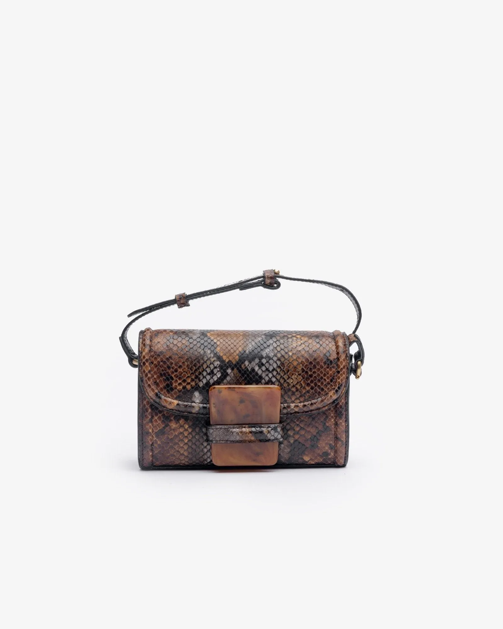 Python Stamped Shoulder Bag in Brown