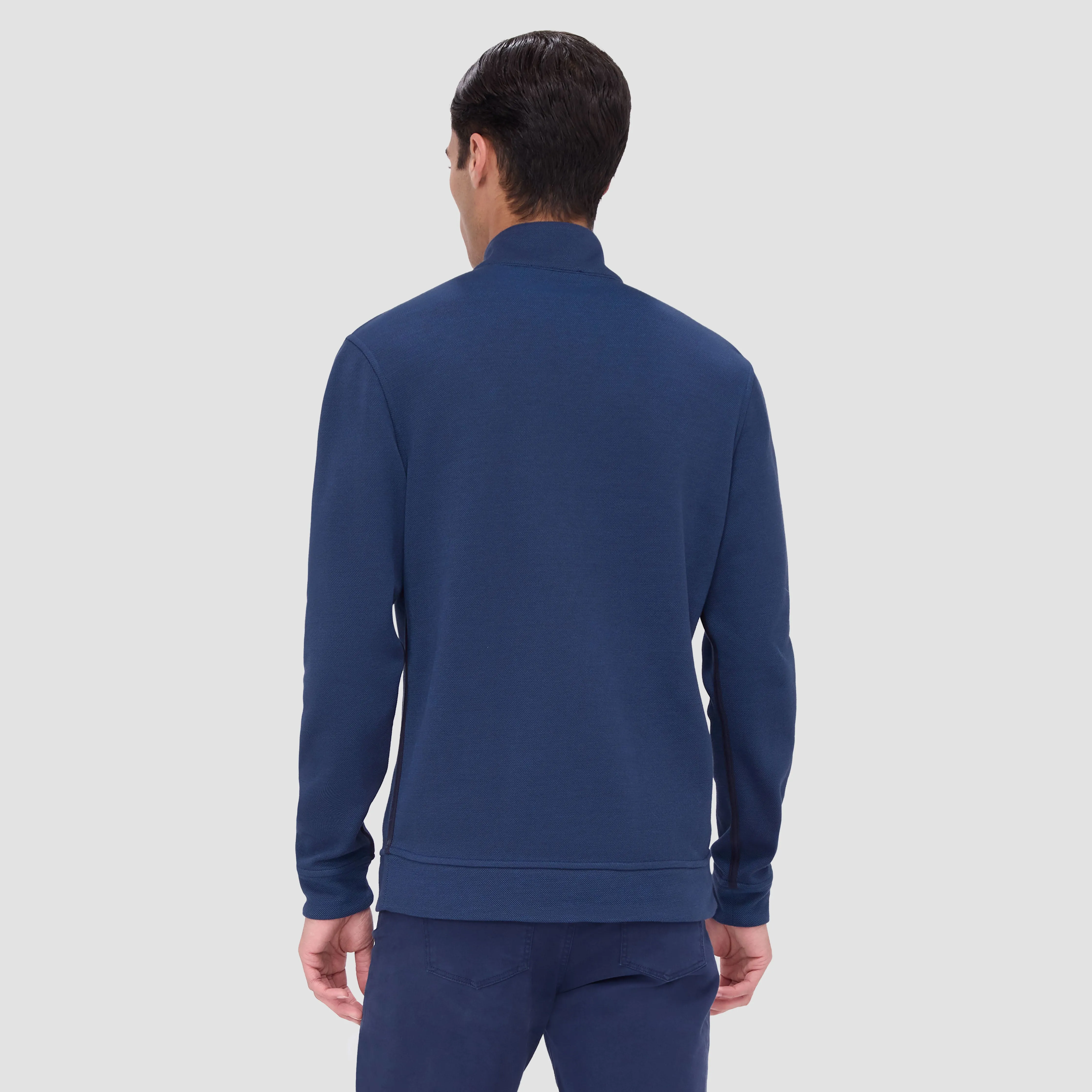 Reversible Pique/Fishermen Knit Quarter Zip Pullover