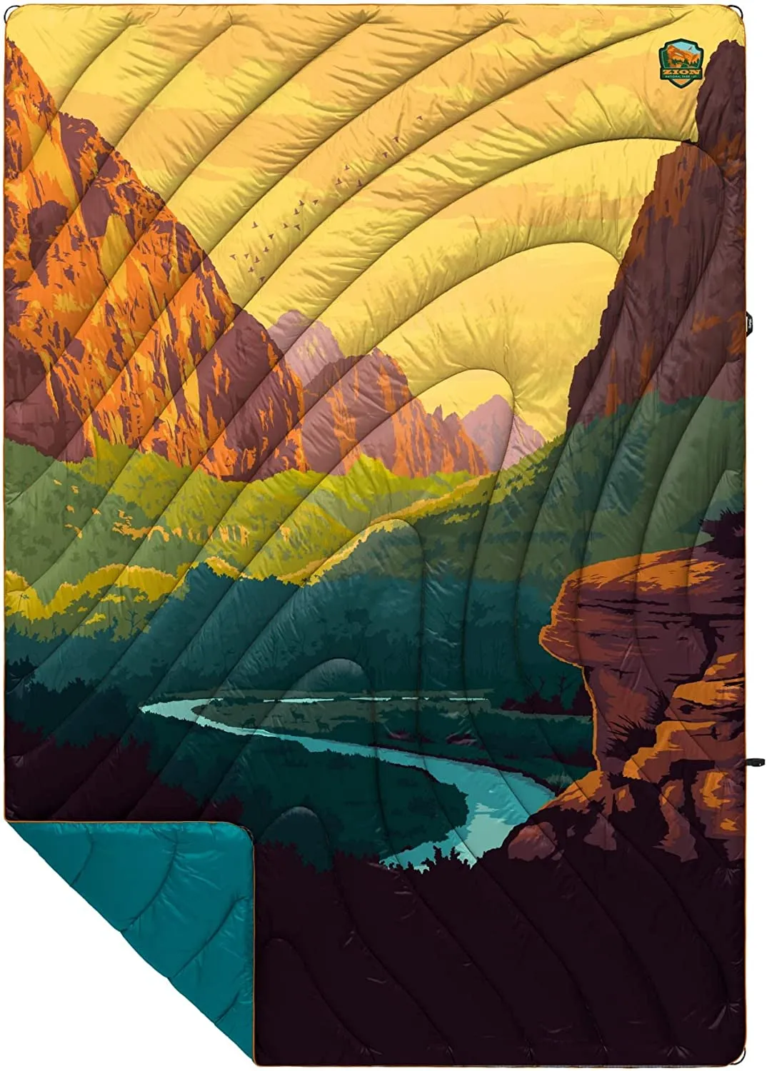 Rumpl The Original Puffy National Parks Collection | Printed Outdoor Camping Blanket for Traveling, Picnics, Beach Trips, Concer