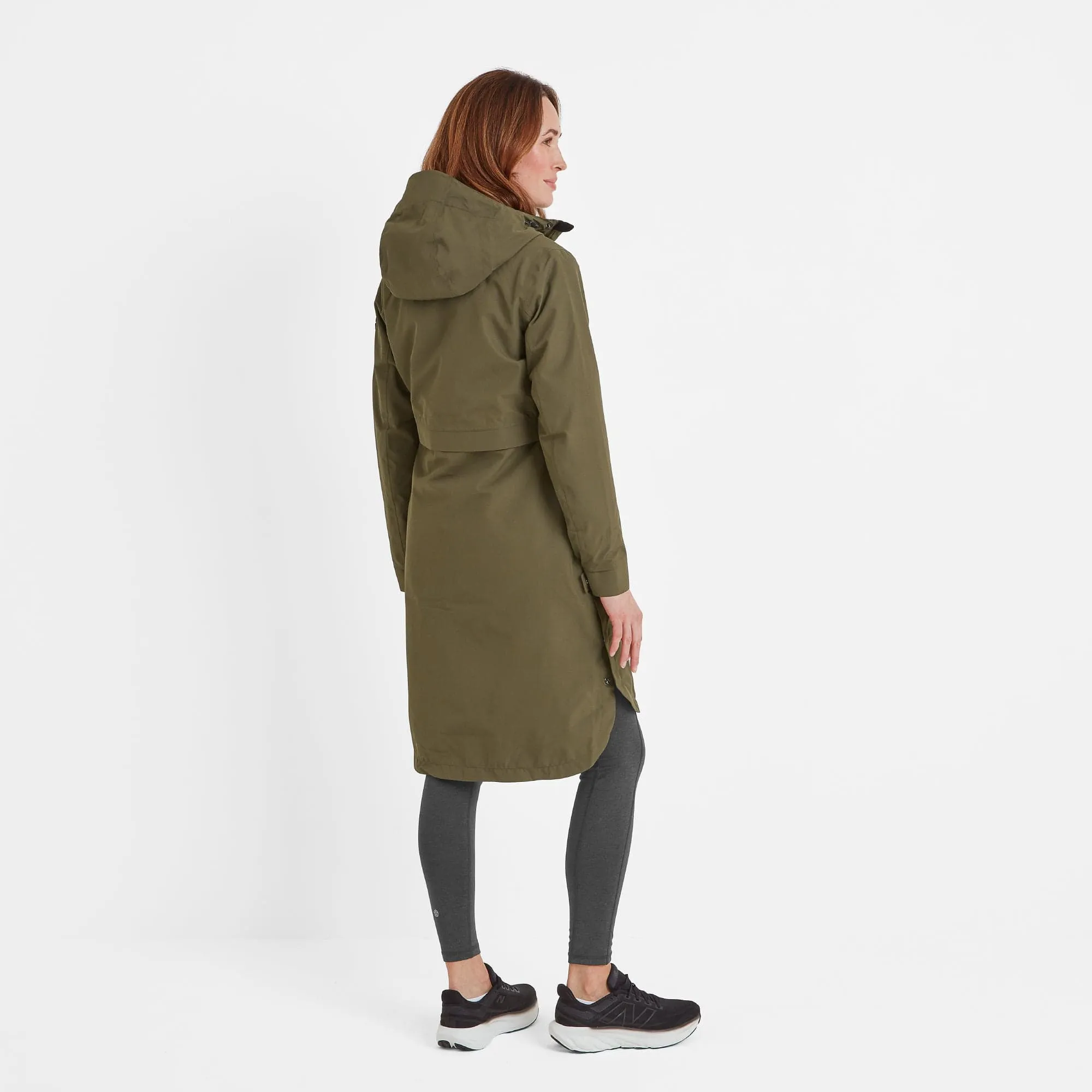 Saunter Womens Long Waterproof Jacket - Khaki