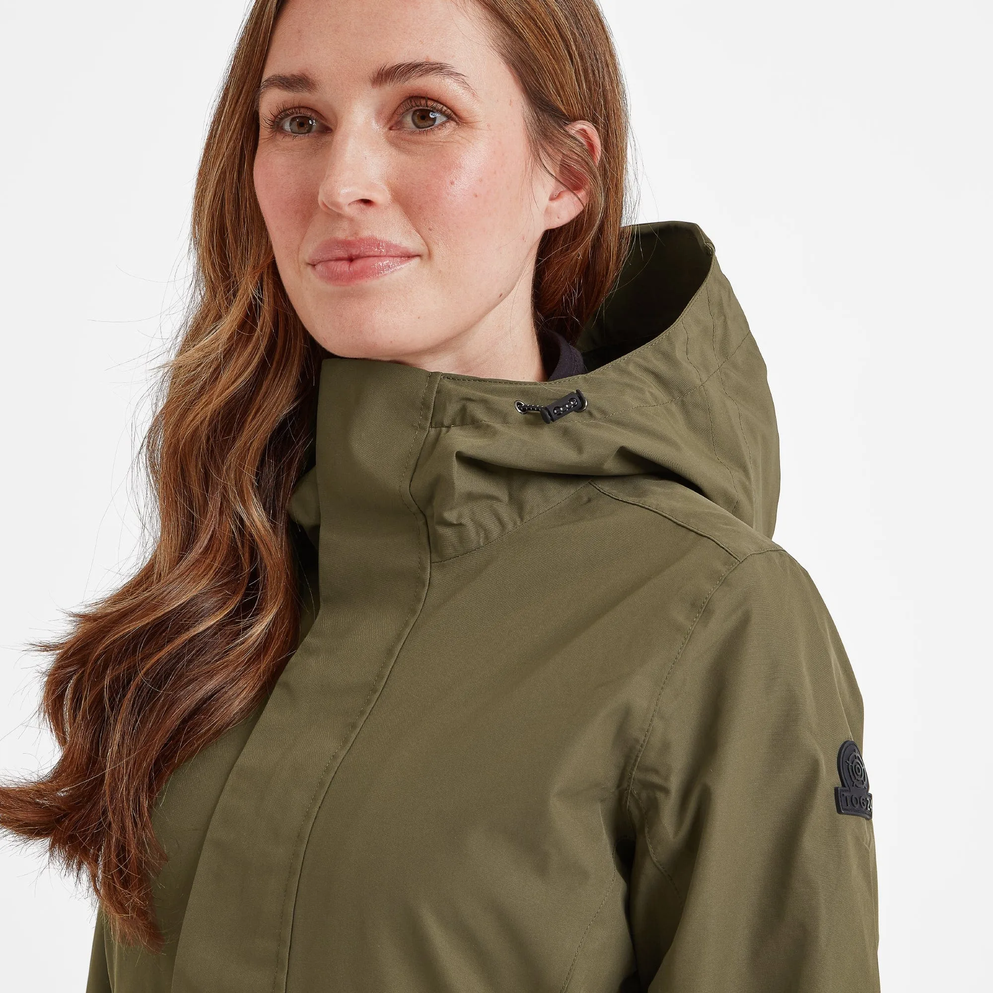 Saunter Womens Long Waterproof Jacket - Khaki