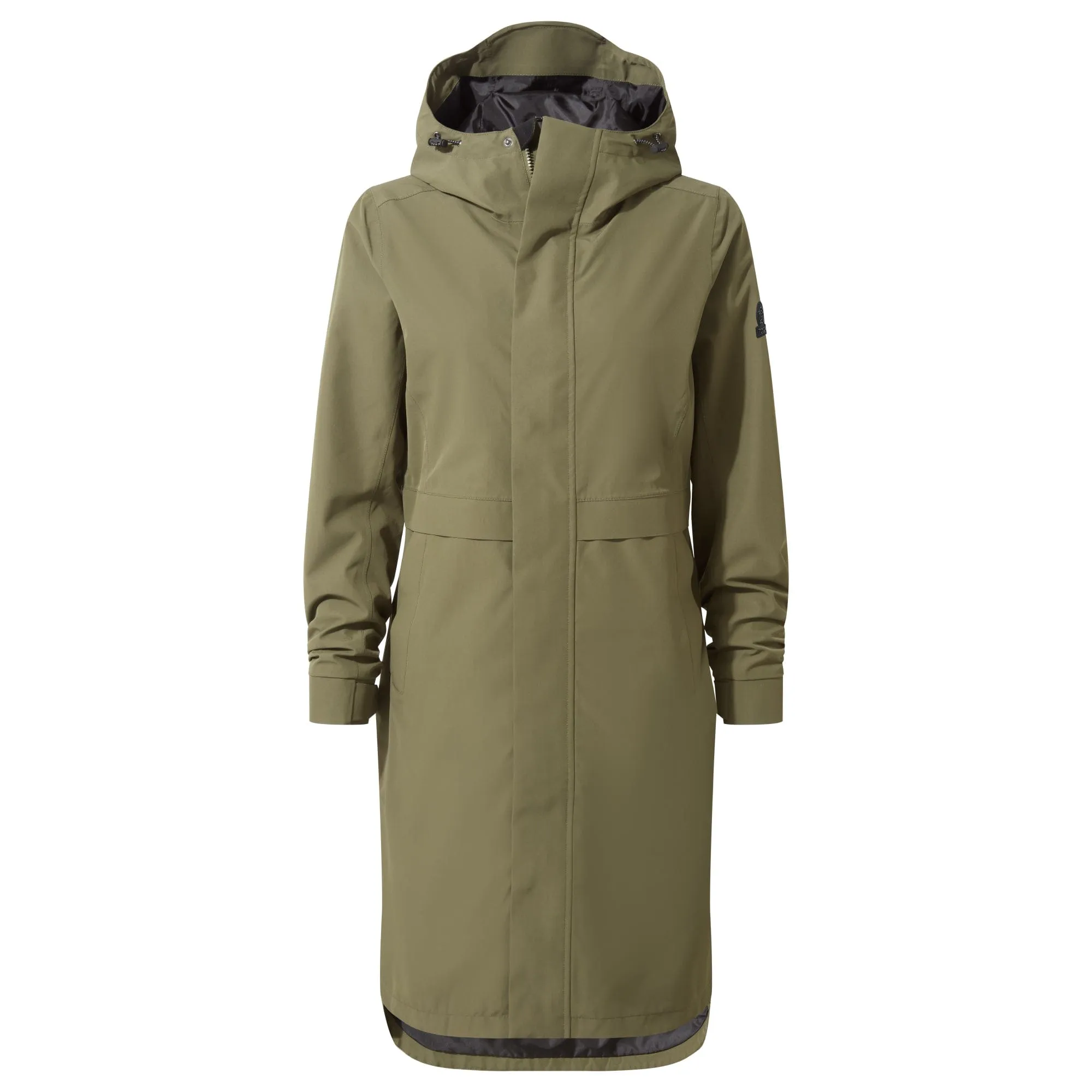 Saunter Womens Long Waterproof Jacket - Khaki