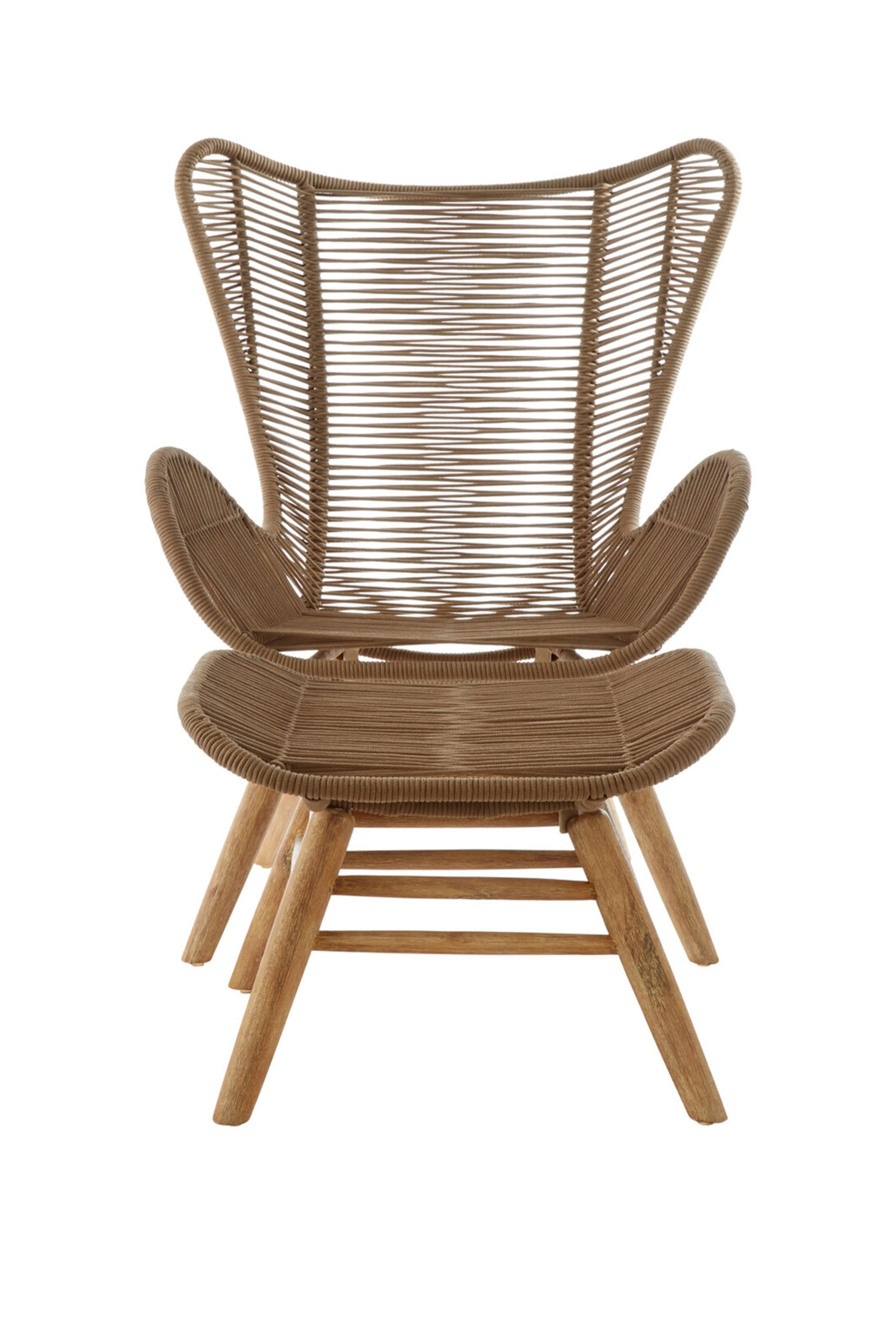 Sisal Latte Rope Lounge Chair And Footstool - Brown - Fifty Five South - Home All | H&M GB